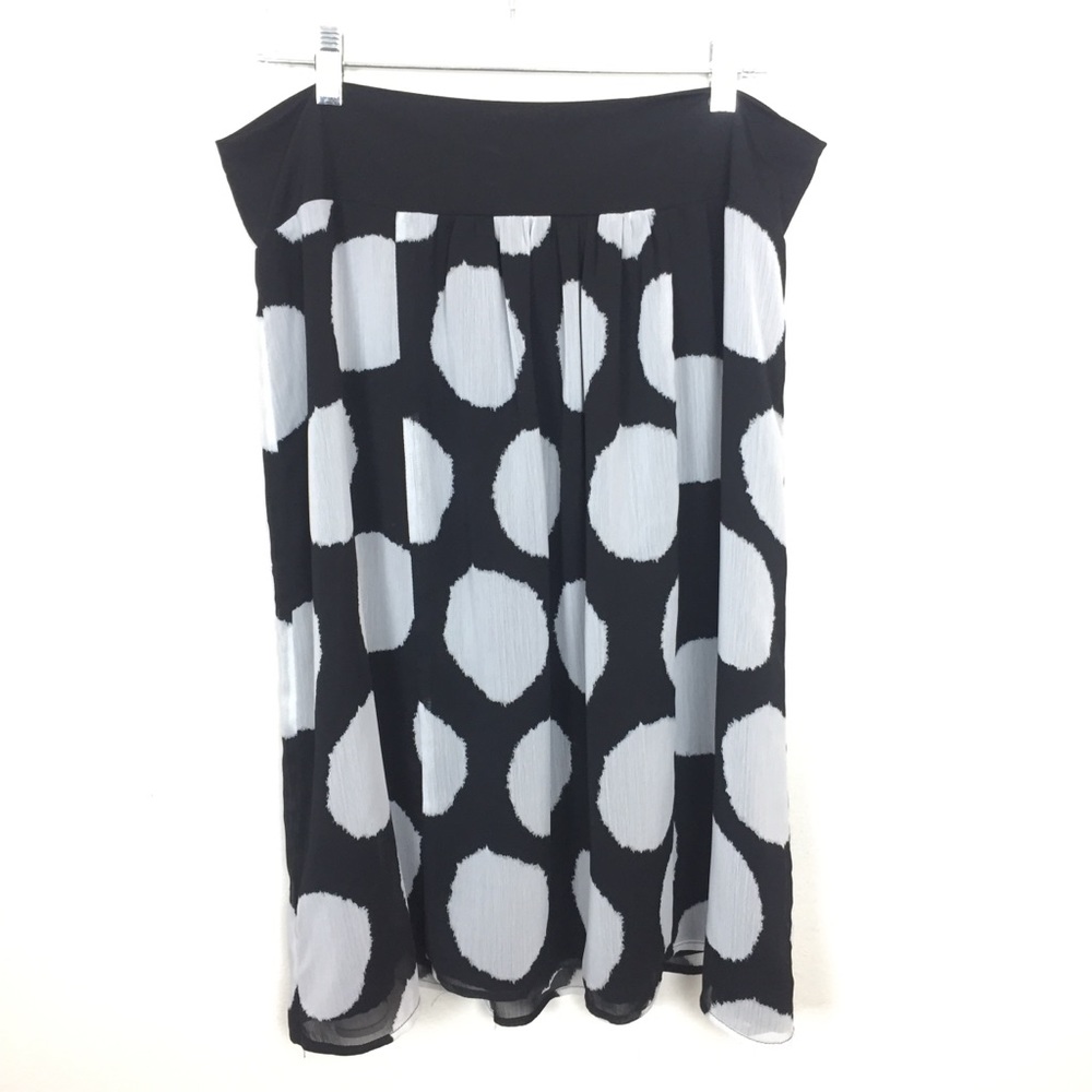 LANE BRYANT Black & Gray Ikat Dot Skirt Plus Size